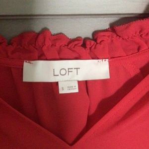 loft red dress top